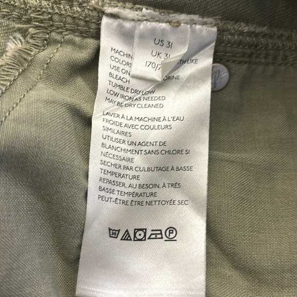 Free People Womens Slim Ankle Skinny Raw Hem Jeans Green 31 - Picture 7 of 13